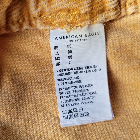 American Eagle Mustard Corduroy Shorts - Picture 9 of 9
